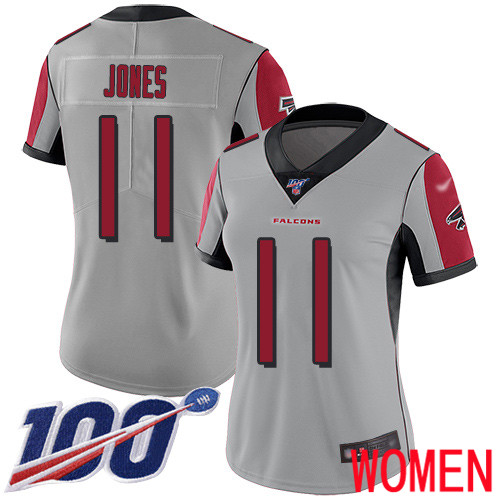 Atlanta Falcons Limited Silver Women Julio Jones Jersey NFL Football #11 100th Season Inverted Legend